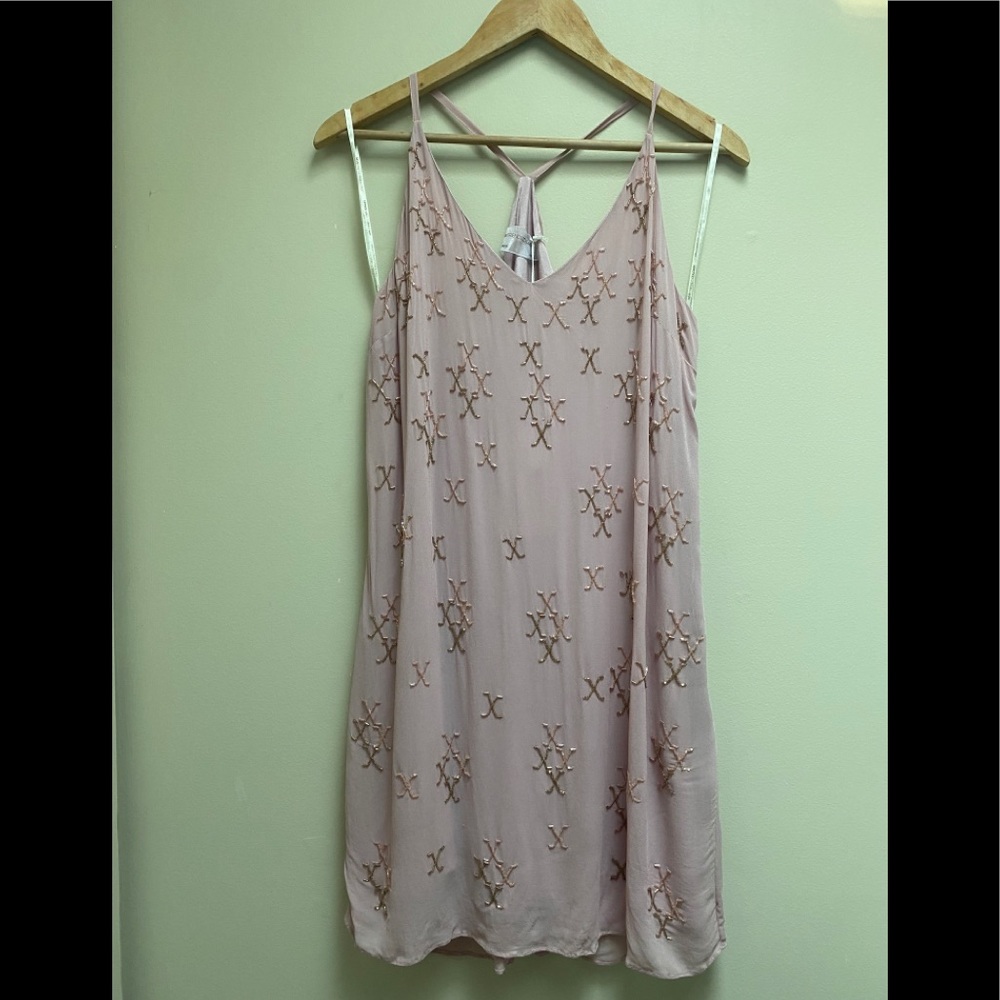 NWT New Friends Colony Pink Beaded Strappy Dress